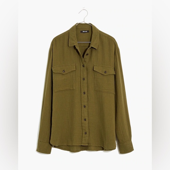 Madewell Lightspun Flap-Pocket Oversized Ex-Boyfriend Shirt - Picture 5 of 10